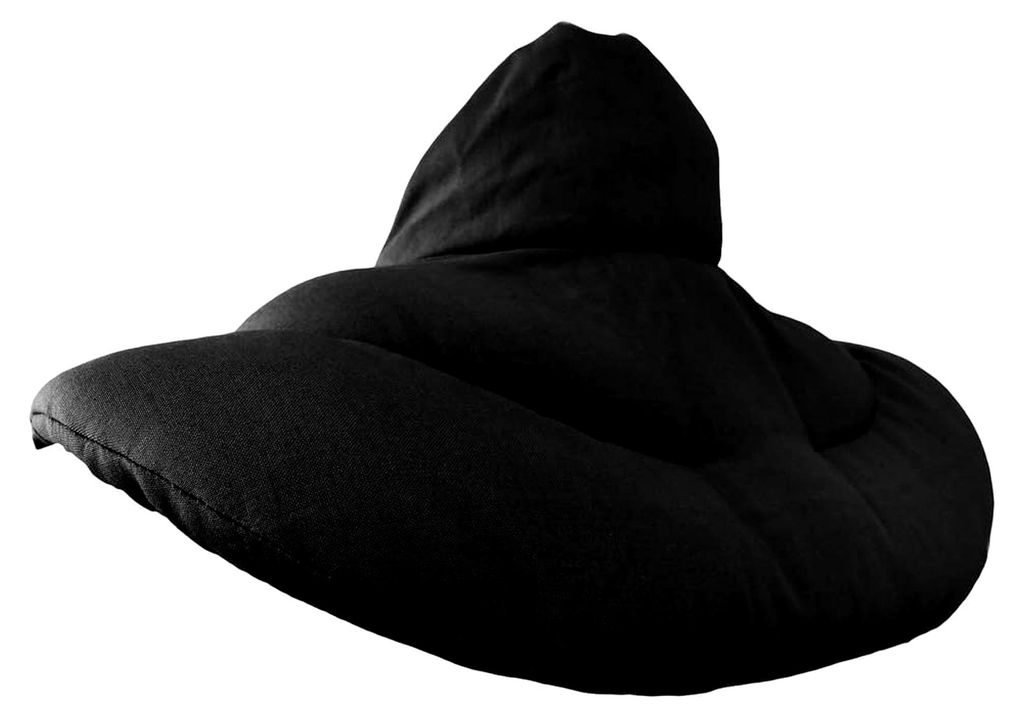 Nackenhörnchen mit Stehkragen in Schwarz - Leinsamenkissen - Nackenkissen Wärmekissen - Nacken Kissen, Leinsamen, schwarz