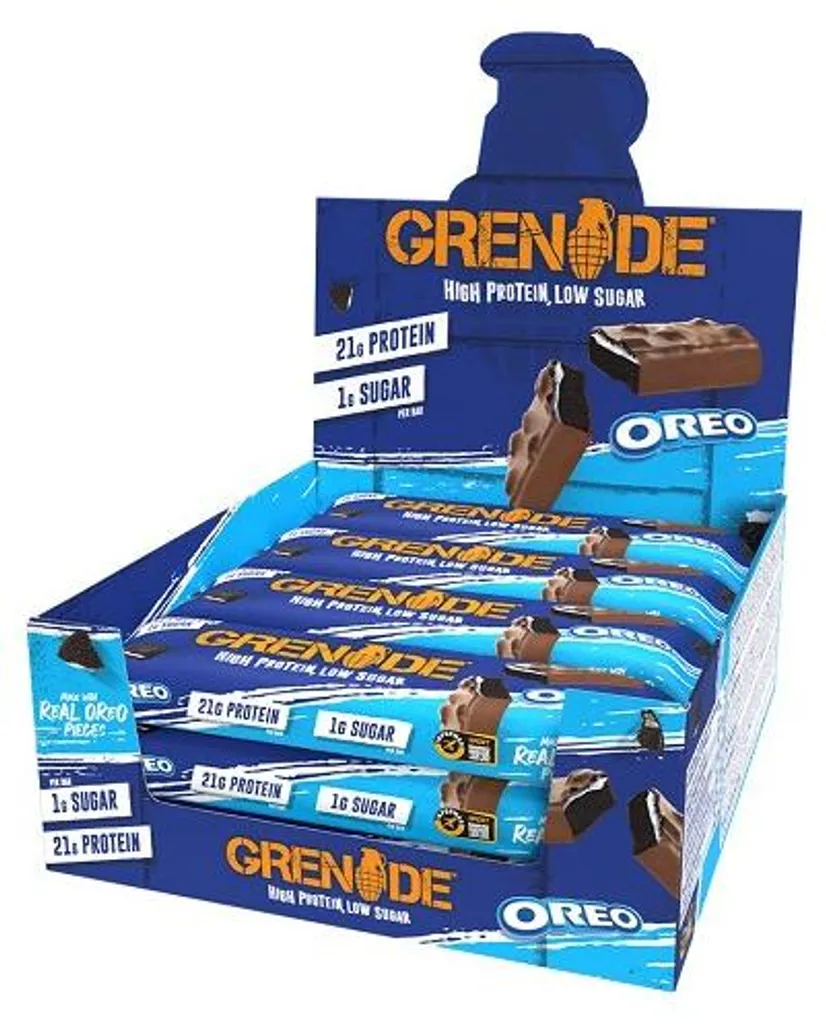 Grenade Barre Protéinée Encas Musculation 12x60g Caramel Salé Chocolat
