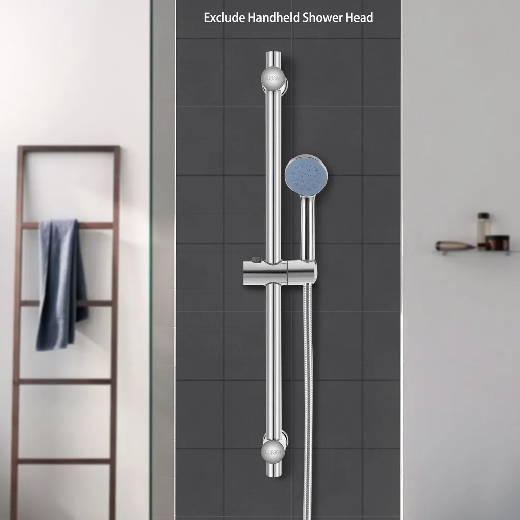 Binario Doccia Acciaio Inox 304 - Asta 66cm per Hotel e Strutture Ricettive - 5