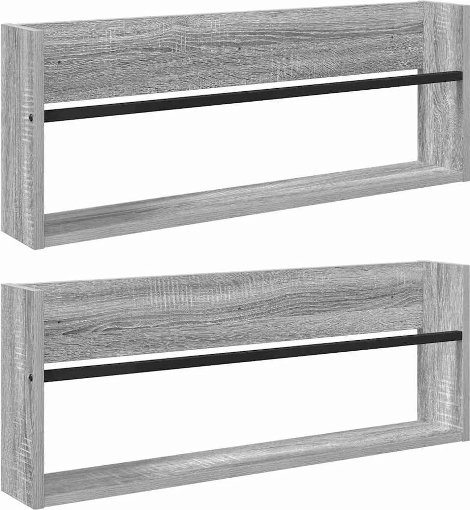 SYFAX™ Scaffale per Riviste 2 Pezzi Grigio Sonoma 80cm - Per Ufficio e Casa