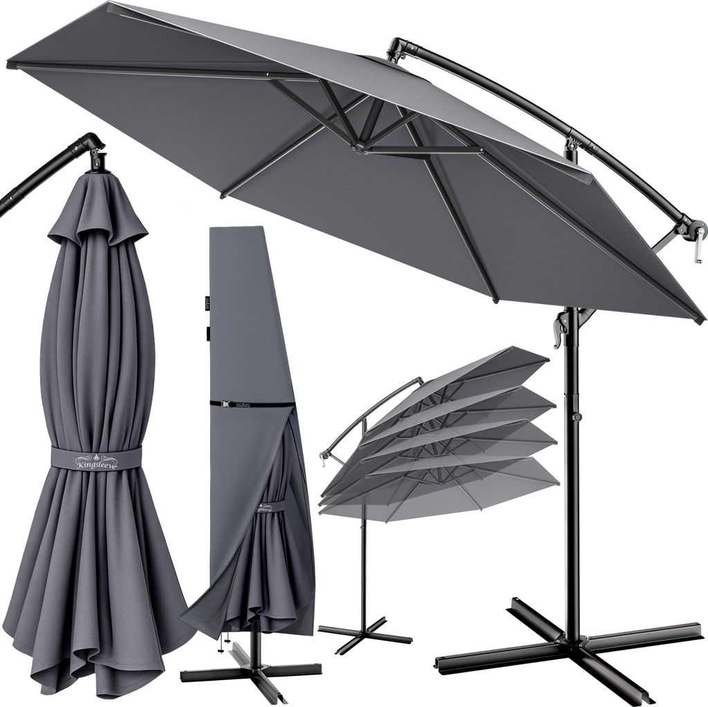 KINGSLEEVE® Ombrellone in Alluminio Inossidabile Ø330cm UV Immagine del prodotto 