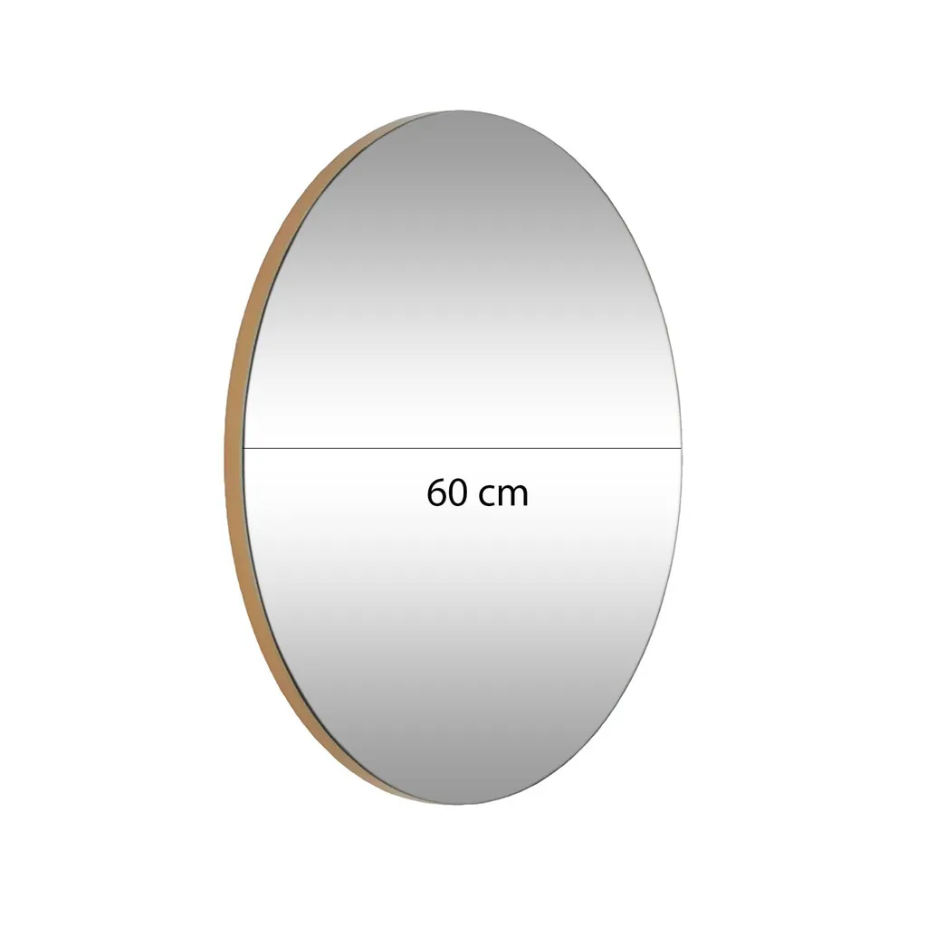 Miroir de salle de bain ou chambre doré 60x60 cm, style chic et moderne
