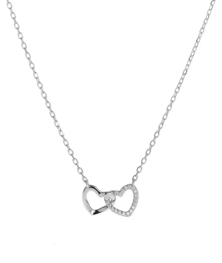 Collier argent cœurs interconnectés AJNA0016 - Bijou durable et hypoallergénique