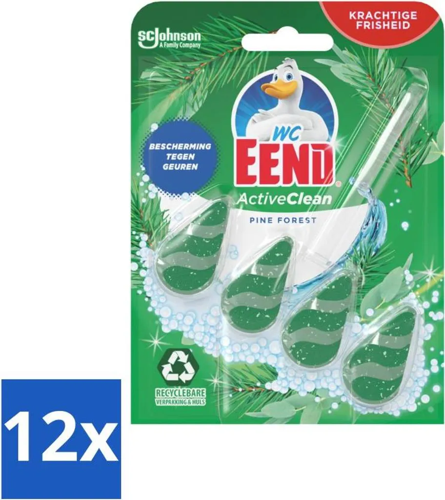 Canard Active Clean Pine Forest - Bloc WC Nettoyant - Pack de 12 Pièces