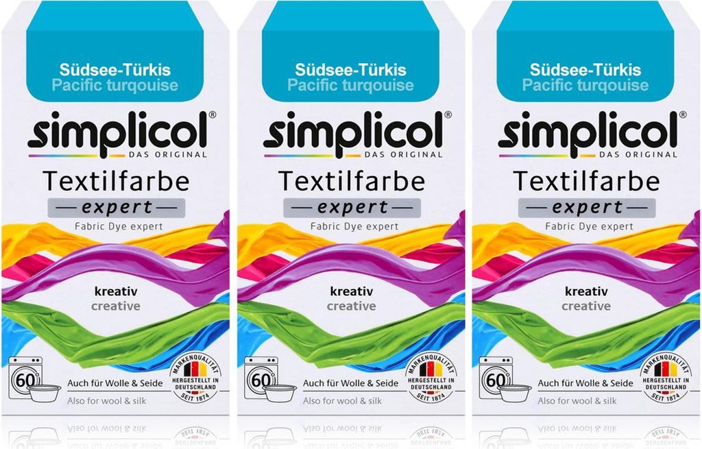 Simplicol Textilfarbe expert Südsee-Türkis 150g - Farbe zum Produktbild 