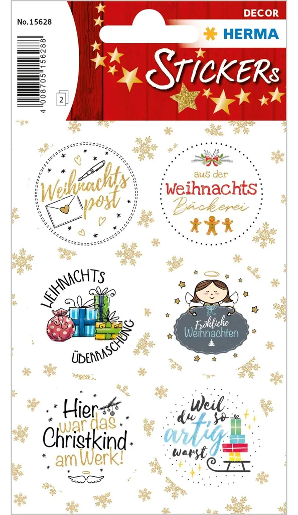 Décorez vos Enveloppes de Noël avec les Stickers Herma Decor Beglimmert