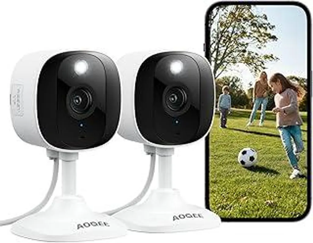 Set 2 Telecamere Sorveglianza 2K C1: Sicurezza WiFi IP65 Interno/Esterno