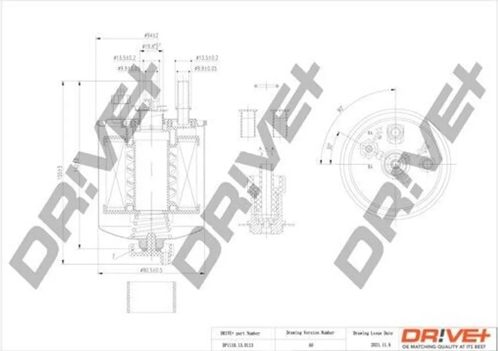 Filtre à carburant Dr!ve+ DP1110.13.0113 remplace OE 164005033R Renault