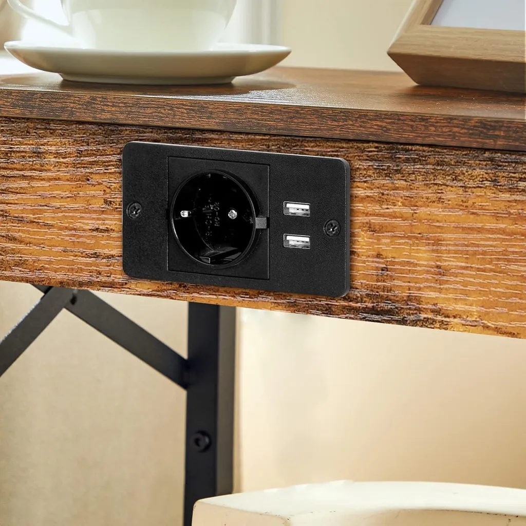 Table d'appoint avec station de charge et rangement discret HOOBRO - 6