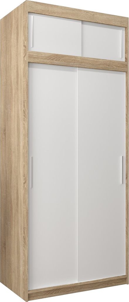 Kleiderschrank, Schiebetürenschrank Schlafzimmer, Schrank TOKYO 100 mit Aufsatz, Höhe 240 cm