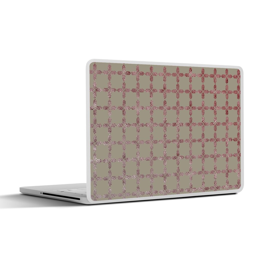 MuchoWow Laptop Aufkleber Sticker Cover Muster - Rosa - Grau - Luxus 30x22 cm - Laptop-Sticker