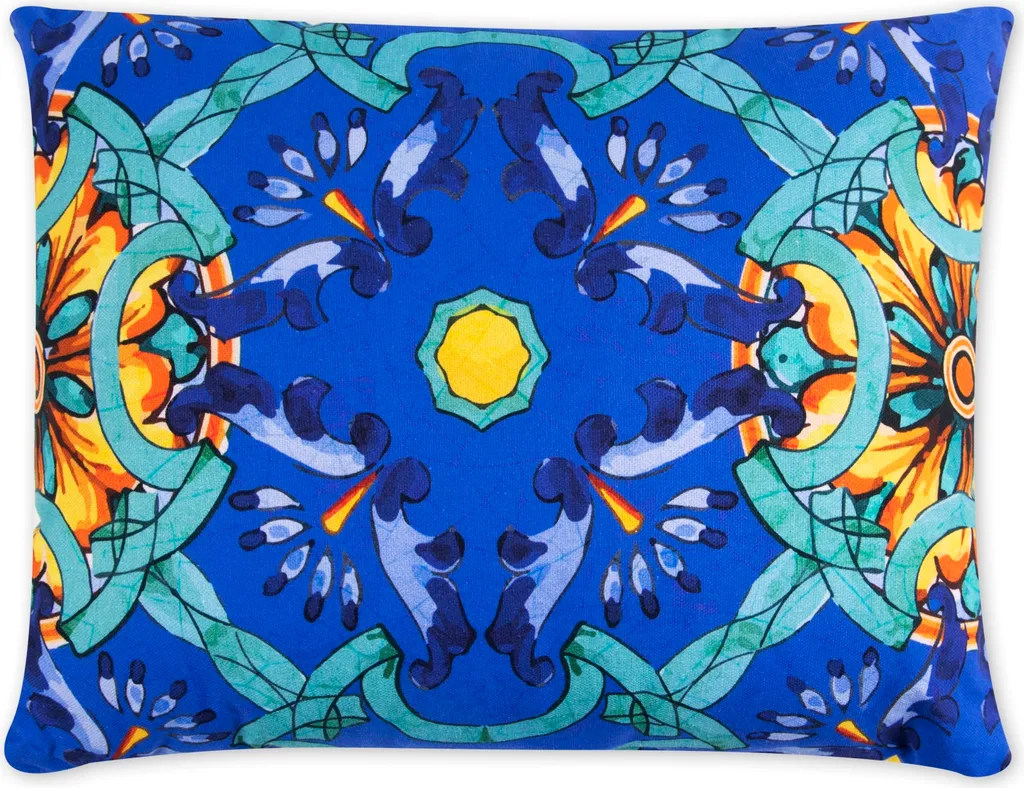 Excelsa Trinacria Coussin Décoratif 50x40 cm en Coton Multicolore Chic