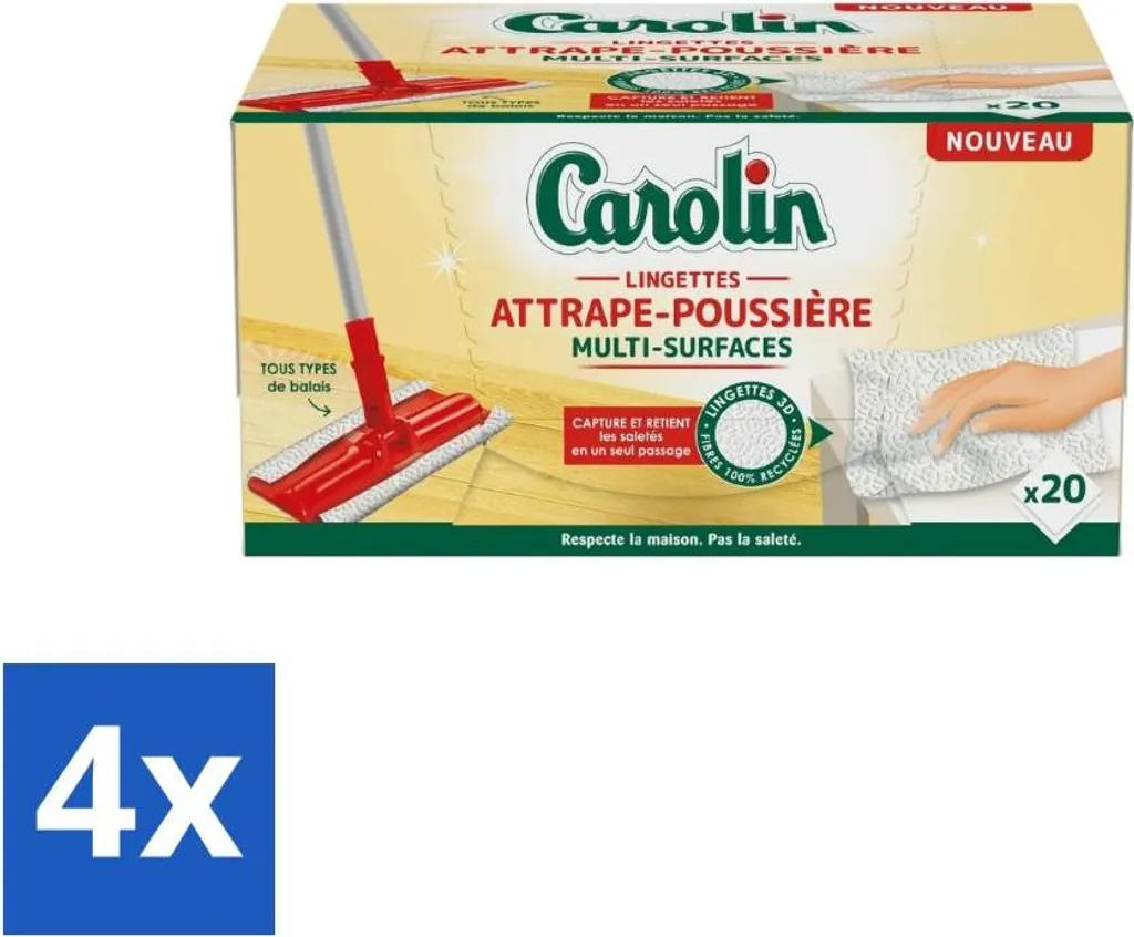Carolin Salviette Antipolvere Multisuperficie - Set 4 Confezioni Risparmio