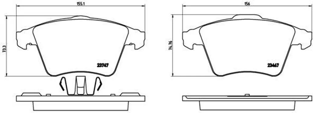 Jeu de plaquettes de frein Brembo P 85 106 pour Transporter T5