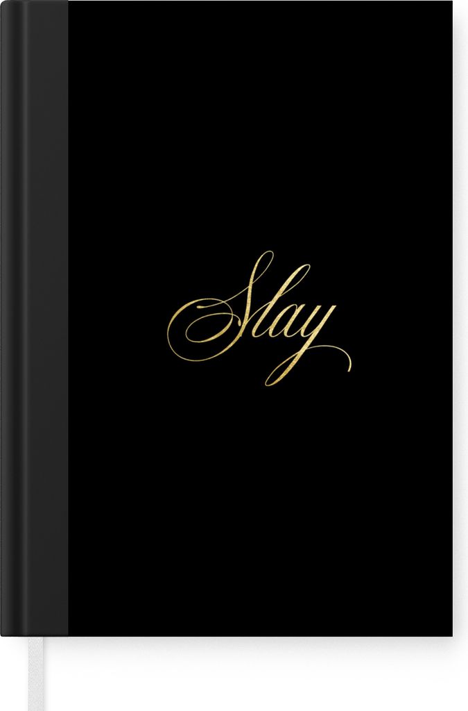 MuchoWow Notizbuch Tagebuch Haushaltsbuch Notebook A5 Zitat - Gold - Buchstaben - Schwarz - Notizblock - Notizheft - Notebook - Schreibblock - Pa...