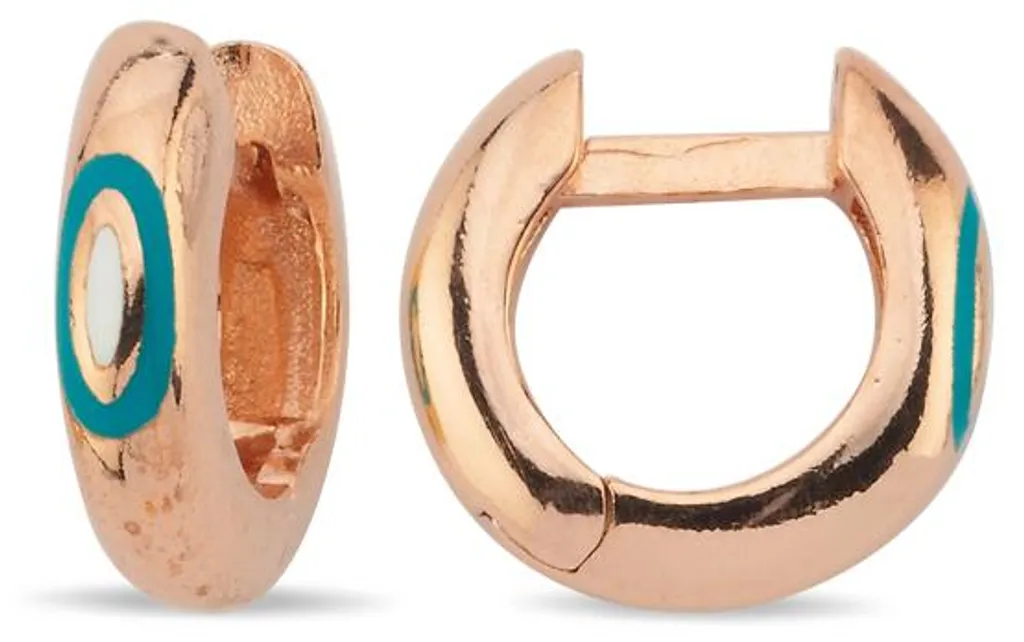 Mini-créoles en argent 925 émaillé or rose pour un style chic raffiné