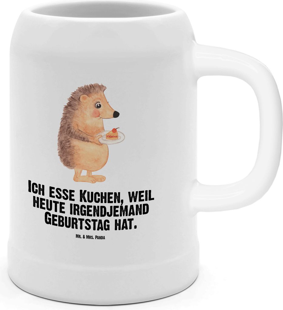 Mr. & Mrs. Panda Seidel Igel Kuchenstück - Weiß - Geschenk, Steinkrug, Kuchen Backen, Krug, Humpen, Bierbecher, Einladung Party, Bierhumpen, Gute...