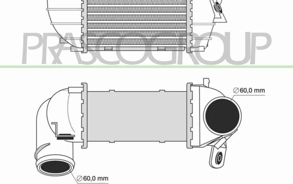 Intercooler PRASCO AD016N002 en aluminium pour Skoda Octavia 1U