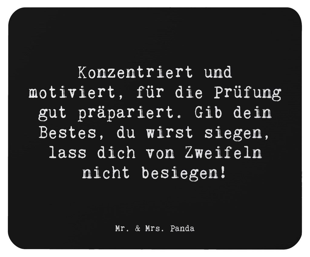 Mr. & Mrs. Panda Mauspad Spruch Prüfungen bestehen - Schwarz - Geschenk, Trost, Inspiration, Lebenshilfe, Prüfungsphase, laptop mousepad, pc, Mou...
