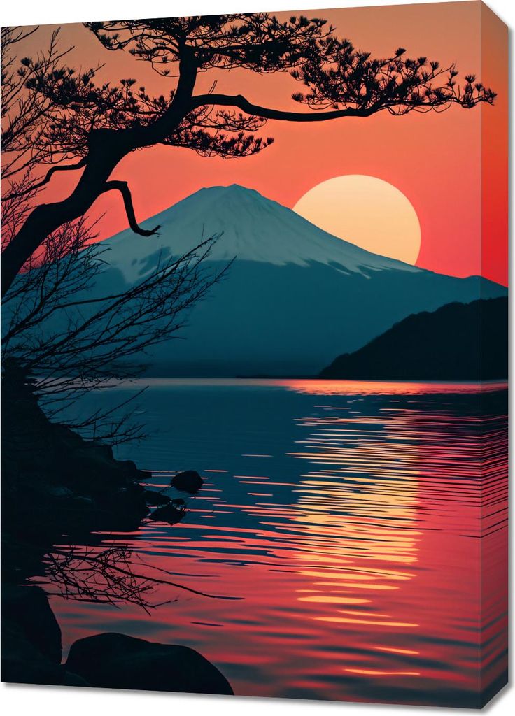 Bild 50x70cm Berg am Abend