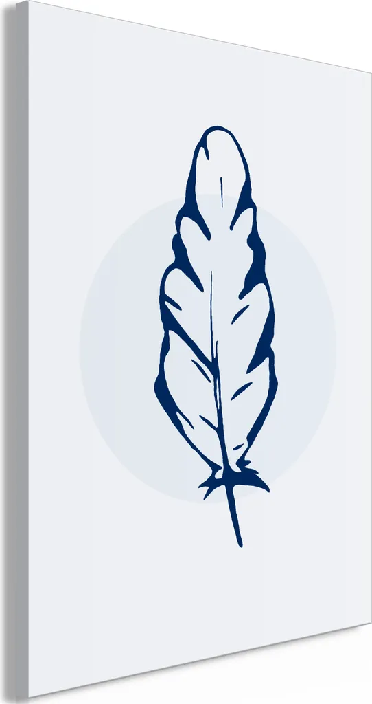 Quadro in tessuto non tessuto - Piuma blu (1 parte) verticale 80x120 cm Astratto a-A-0398-b-a