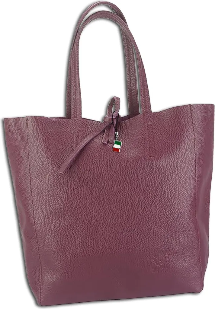 Sac Shopper Cuir Florence vin rouge 35cm - Idéal Travail et Shopping
