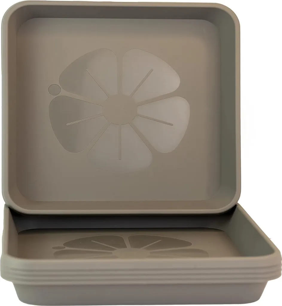 Porte-pot de fleurs 34 cm gris anthracite - Set de 5 pièces haute qualité
