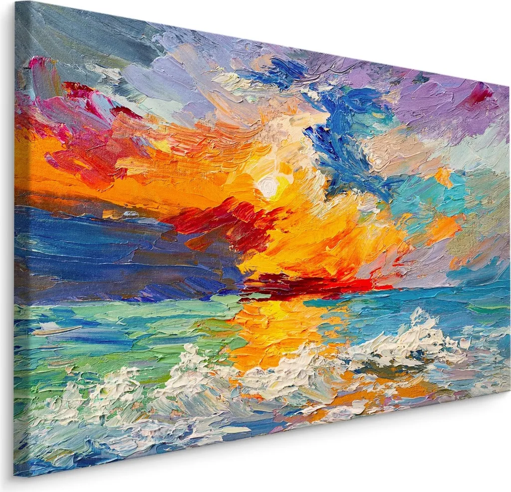 Tela Moderna Mare 70x50 - Stampa Artistica Screen Picture Tramonto XXL
