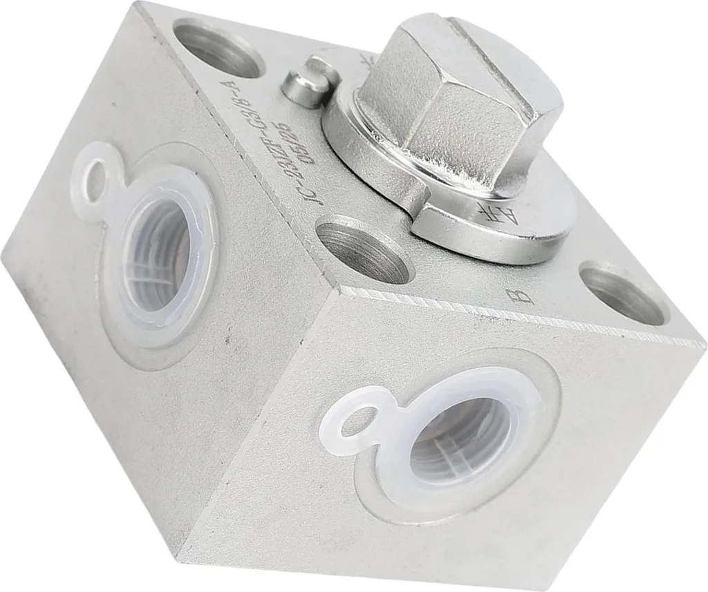 Vanne 3 voies pour circuit mini-pelle, commande papillon de précision