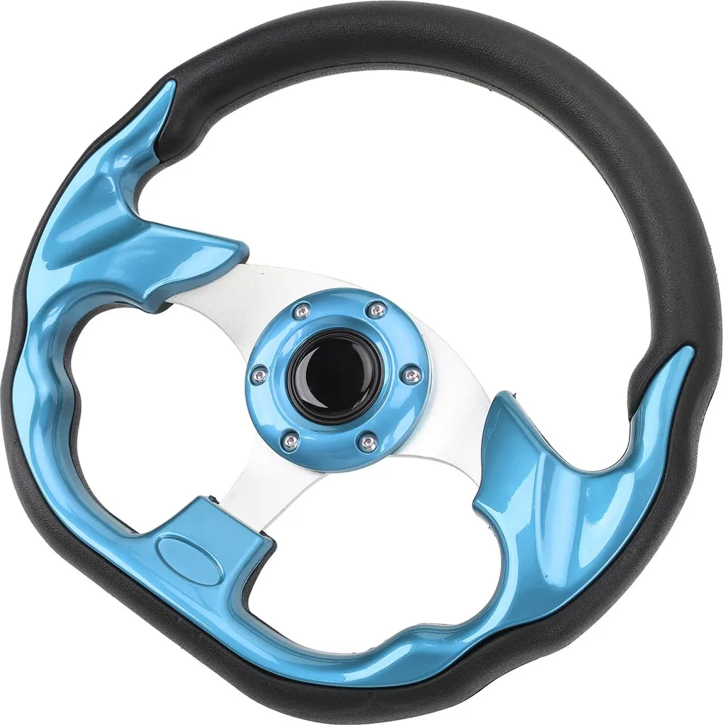 Volante Racing Universale Blu 320mm - Stile Elegante e PU Resistente - 2