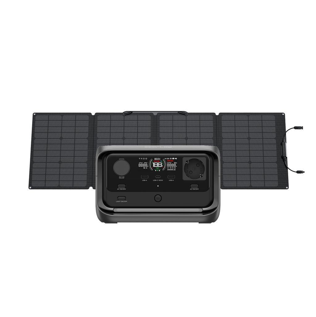 ECOFLOW RIVER 3 Plus Tragbare Powerstation & 110 W Solarpanel, 286 Wh LFP Batterie