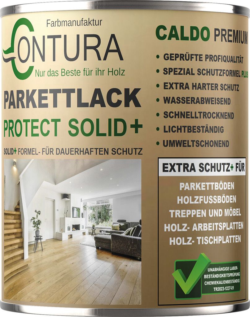 Contura 750ml. Premium Protect Parkettlack Treppenlack Dielenlack Fußbodenlack - Seidenmatt