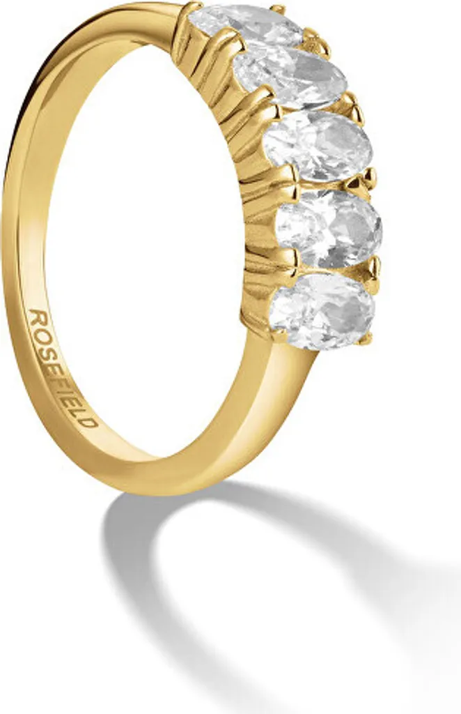 Bague JRFO dorée haute brillance avec zircon pur - Circonférence 48mm