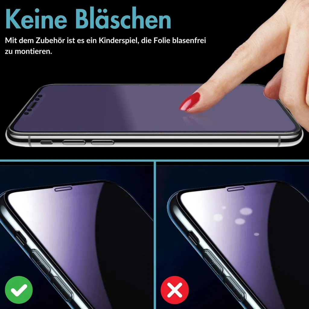 Vetro iPhone 11 Pro Max Blue Light Filter - Set 3 Anti-Impronta - 11