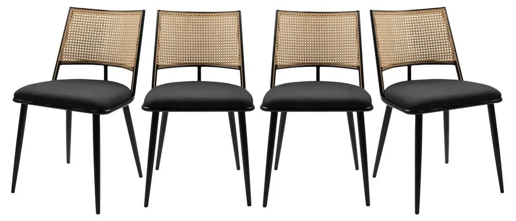 Chaises robustes et confortables en cannage lot de 4 SCHILLER L47 cm