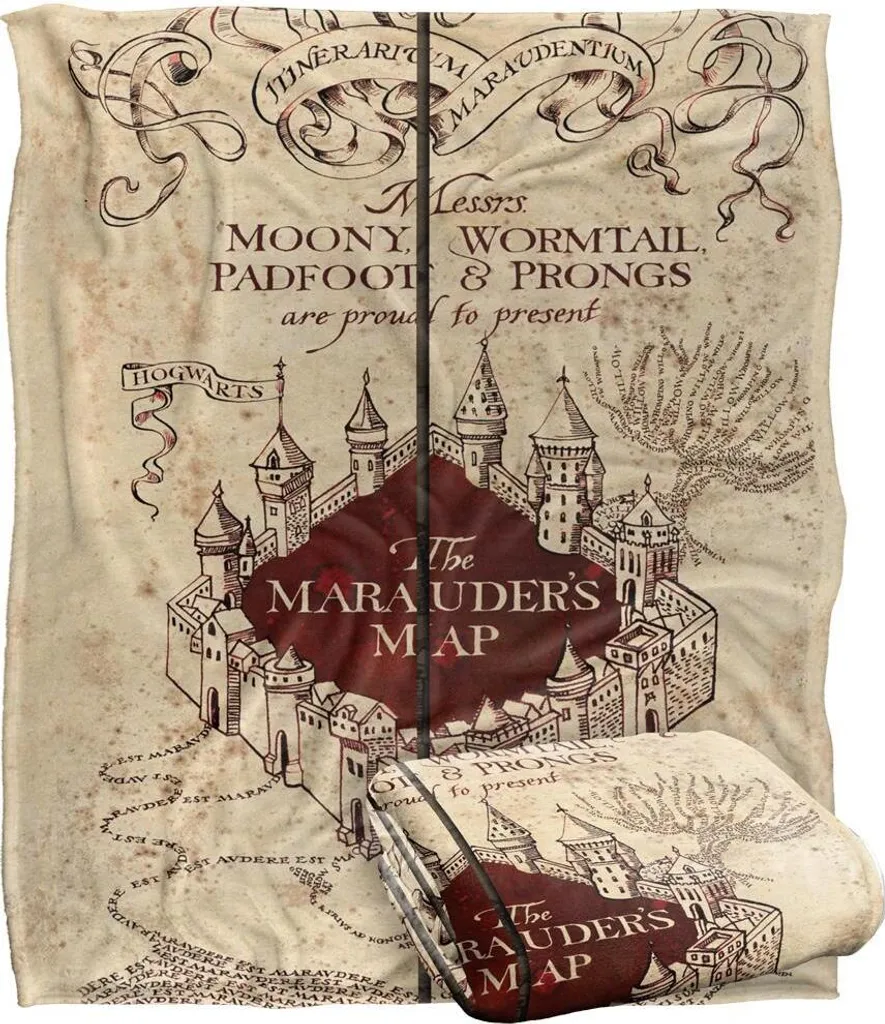 Couverture Marauders Map Multicolore - Plaid Harry Potter Grand Format