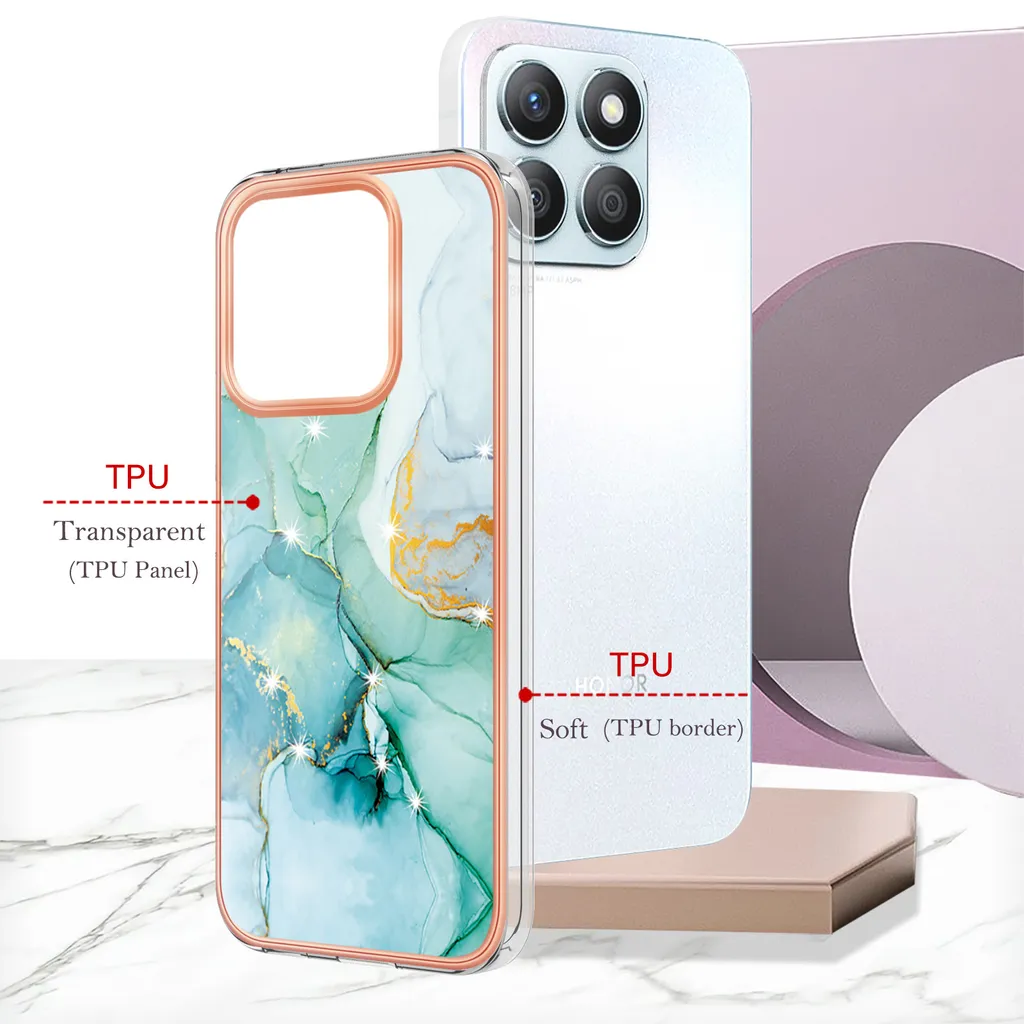 Cover Luxury Marmo Verde per Honor X8b - Eleganza in TPU Morbido - 2
