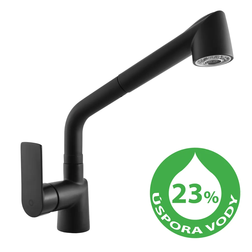 Rubinetto Vltava VTE411.0CMAT RAV Slezák con Doccetta Estraibile Nero