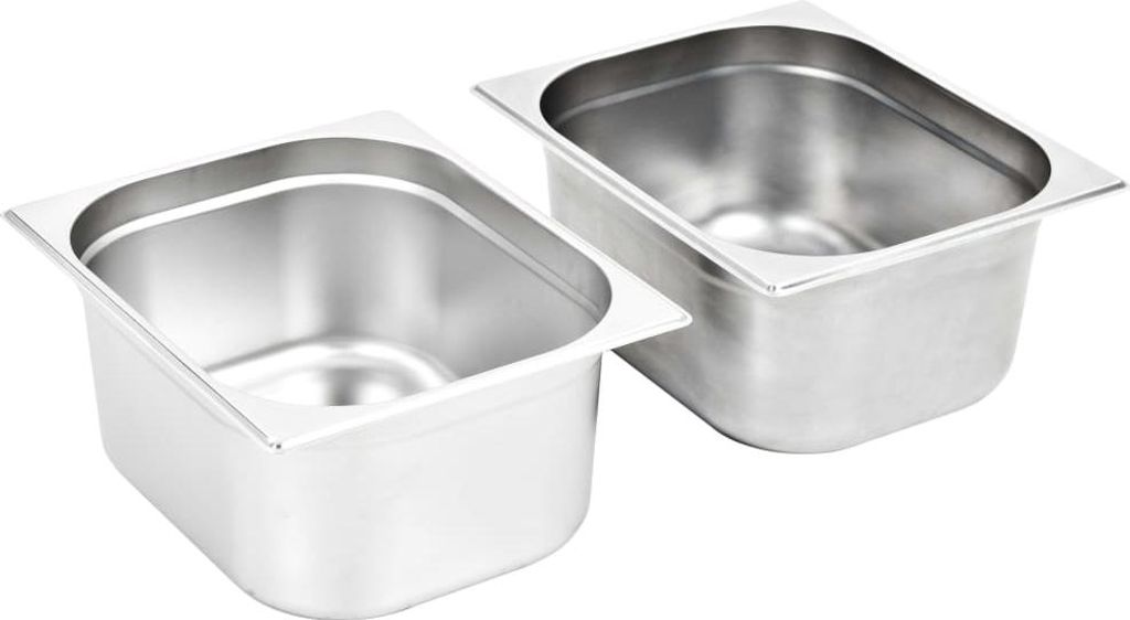 vidaXL Gastronádoba 2 ks GN 1/2 150 mm z nerezové oceli Obrázek produktu 
