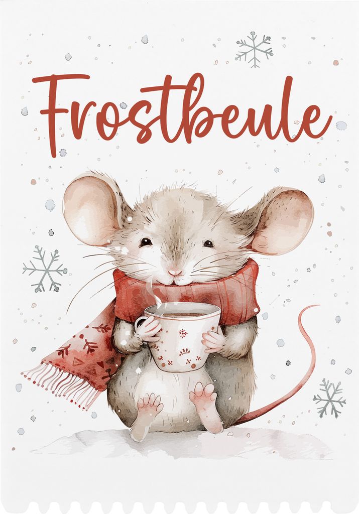 Eiskratzer mit niedlicher Maus und Aufschrift "Frostbeule"