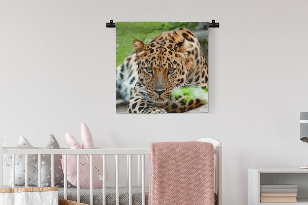 MuchoWow Wandteppich Wandbehang Panther - Jagd - Muster 60x60 cm Tapisserie Dekoration Wandtuch - Dekorationen - Wand Decke