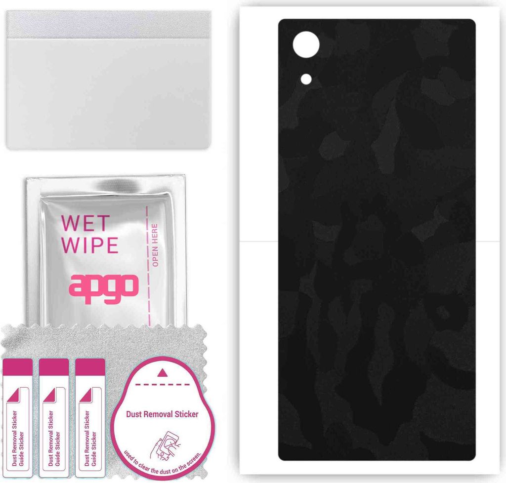 apgo Rückseite Schutzfolie, Skin, kompatibel mit Sony Xperia XA1, Hinten Displayschutzfolie aus Vinylfolie, kratzfest, einfache Montage - Schwarze...