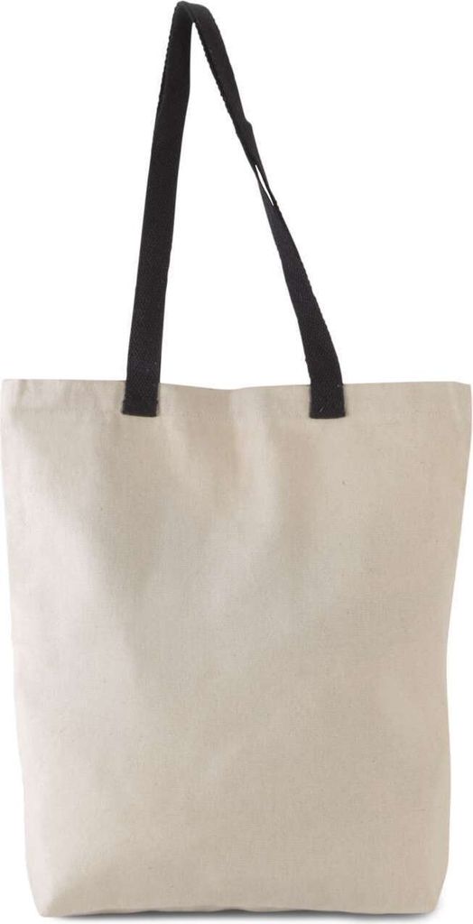 Kimood Baumwolltasche Beutel Einkaufstasche Shopper Stoffbeutel Tasche, Größe:U, Farbe:Natural/Yellow