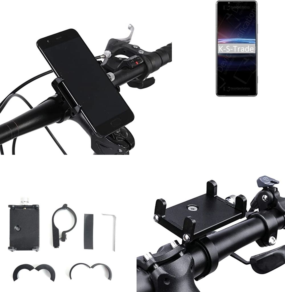 K-S-Trade Handyhalterung für das Fahrrad kompatibel mit Sony Xperia PRO-I Halter Lenkstange Fahrradhalterung Motorrad Bike Mount Befestigung