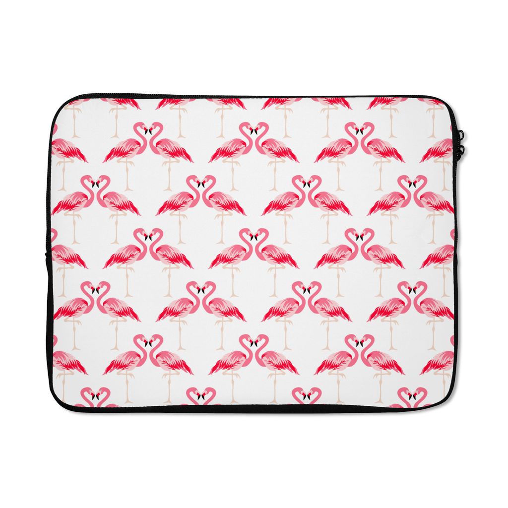 MuchoWow Laptop Hülle 15 Zoll Flamingo - Muster - Rosa - Dschungel Laptoptasche - Laptoptasche - Sleeve - Rundum-Schutz