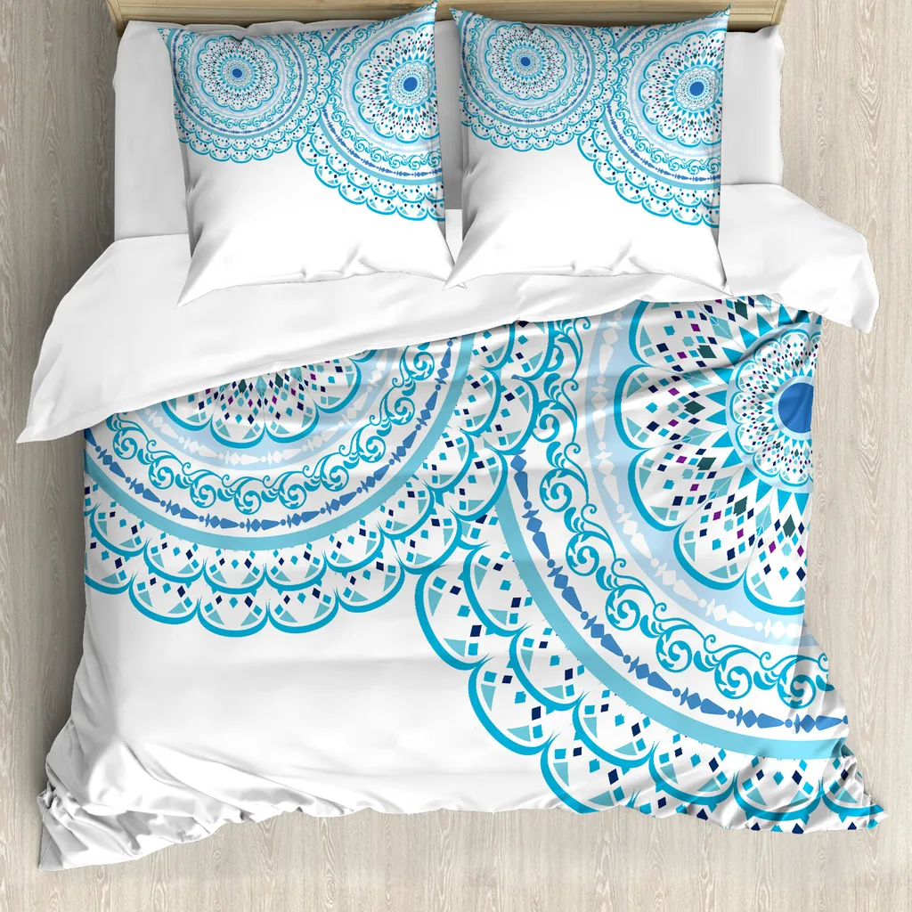 Copripiumino Mandala Azzurro Cielo ABAKUHAUS 200x200 Antiacaro