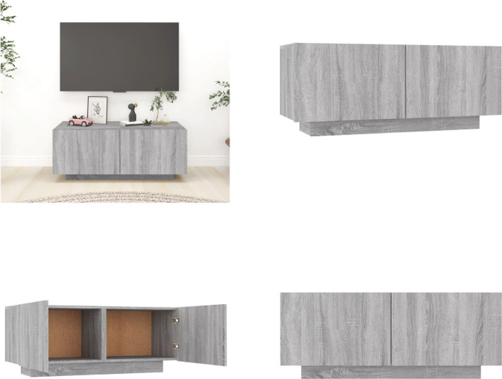 vidaXL TV Schrank Grau Sonoma 100x35x40 cm Holzwerkstoff - TV-Schrank - TV-Schränke - TV-Möbel - TV-Ständer