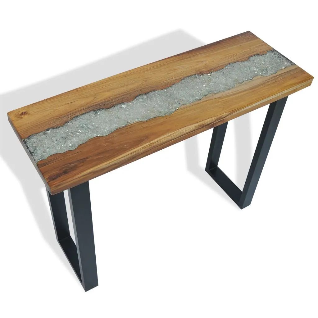 Console en bois de teck massif 100 cm | Table d'appoint design - 5