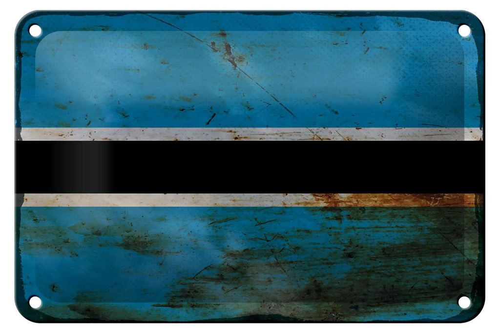 Blechschild Flagge Botswanas 18x12cm Flag of Botswana Rost Produktbild 