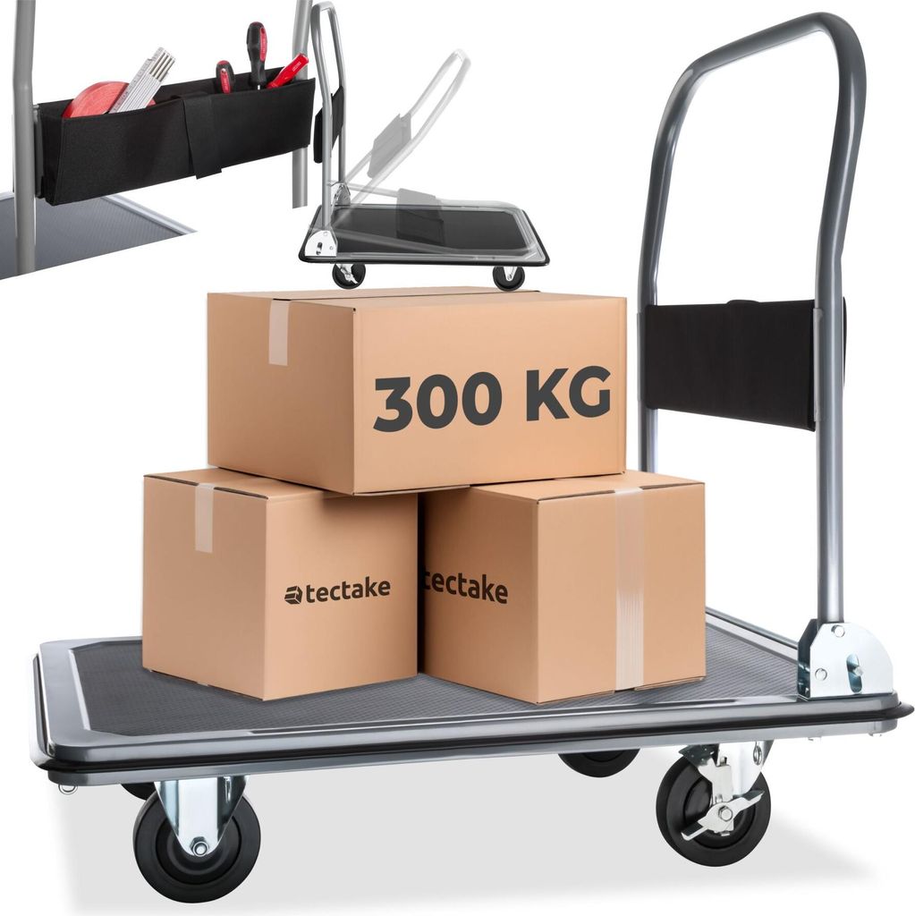 tectake® Plattformwagen Ladefläche 90 x 61 cm, extra Produktbild 